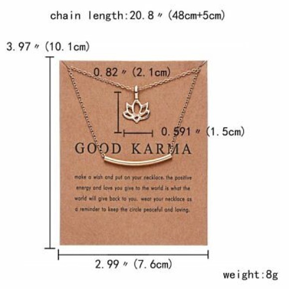 Good Karma Lotus Bar Layer Necklace - Picture 3 of 4